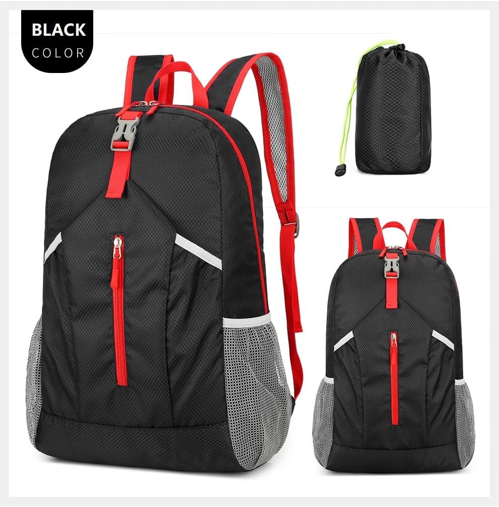 levayhill 25L Foldable Hiking Backpack,Small Packable Daypack, Black