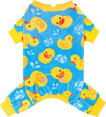 KYEESE Velvet Dog Pajamas for Small Dogs Soft Onesie Shirt, Rubber Duck