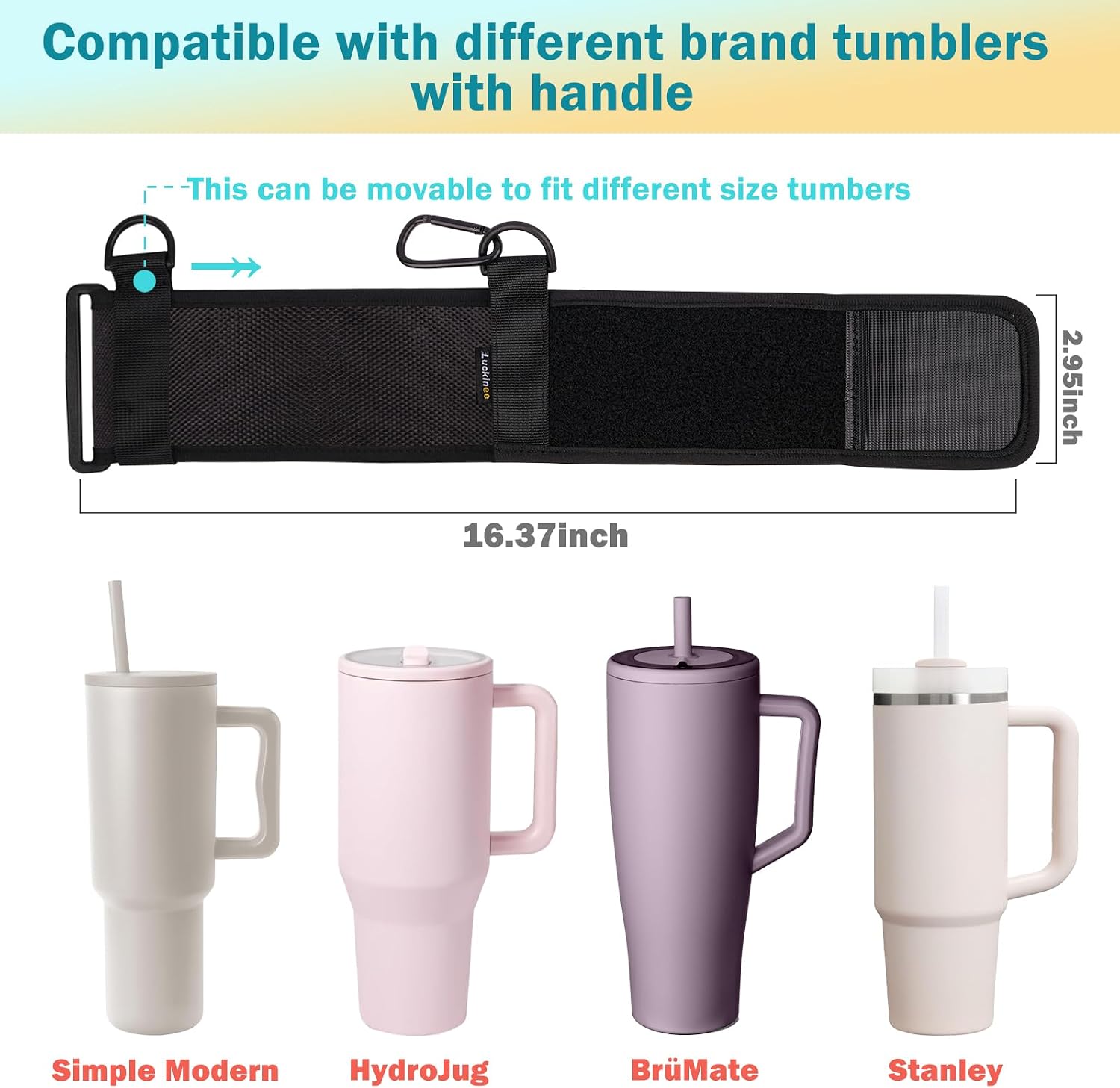 LUCKINEE Tumbler Holder with Strap Water Bottle Holder with Strap Handle