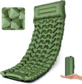 Sleeping Pad,Inflatable Camping Mat with Pillow & Foot Pump-Green