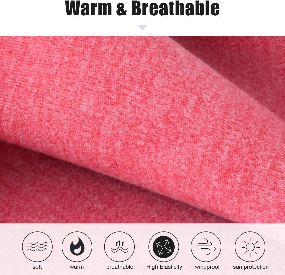 KGC 2 Pack Winter Neck Warmer Gaiter Fleece Windproof Face Mask Cover Cold Weather Scarf for Men & Women