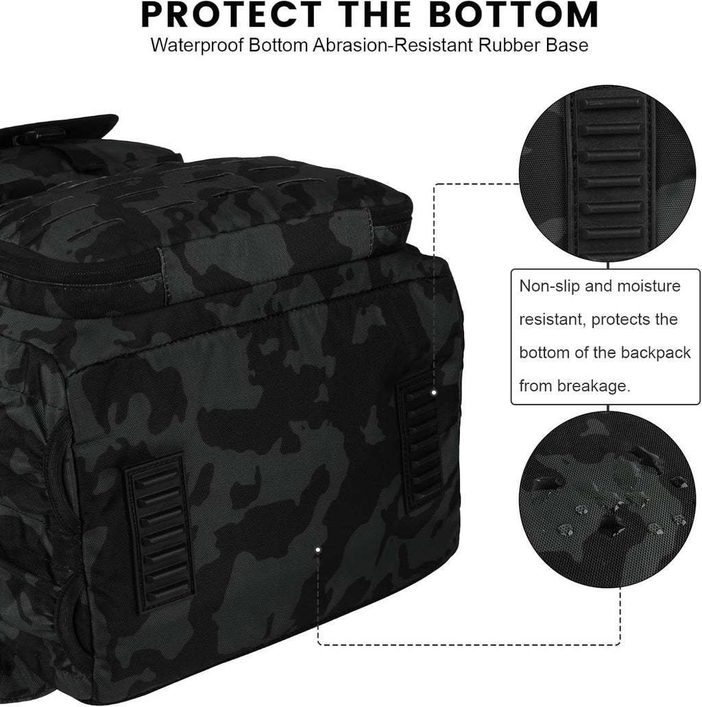 Fishing Backpack with Rod Holders 4 Tackle Boxes,40L Takle Bag for Camping