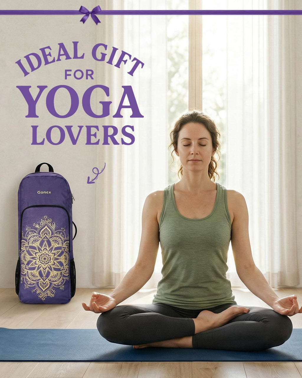 Gonex Yoga Mat Bag Convertible Backpack Blocks Carrier with Wet Pocket