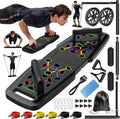 MQRW Push Up Board,Home Gym,Portable Exercise Equipment,Pilates Bar and 20 Fitness Accessories with Resistance Bands and Ab Roller Wheel,Full Body Workout at Home