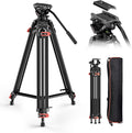 COMAN DF16LS Video Tripod, Heavy Duty Tripod & Fluid Head Max Load 17.6 lbs