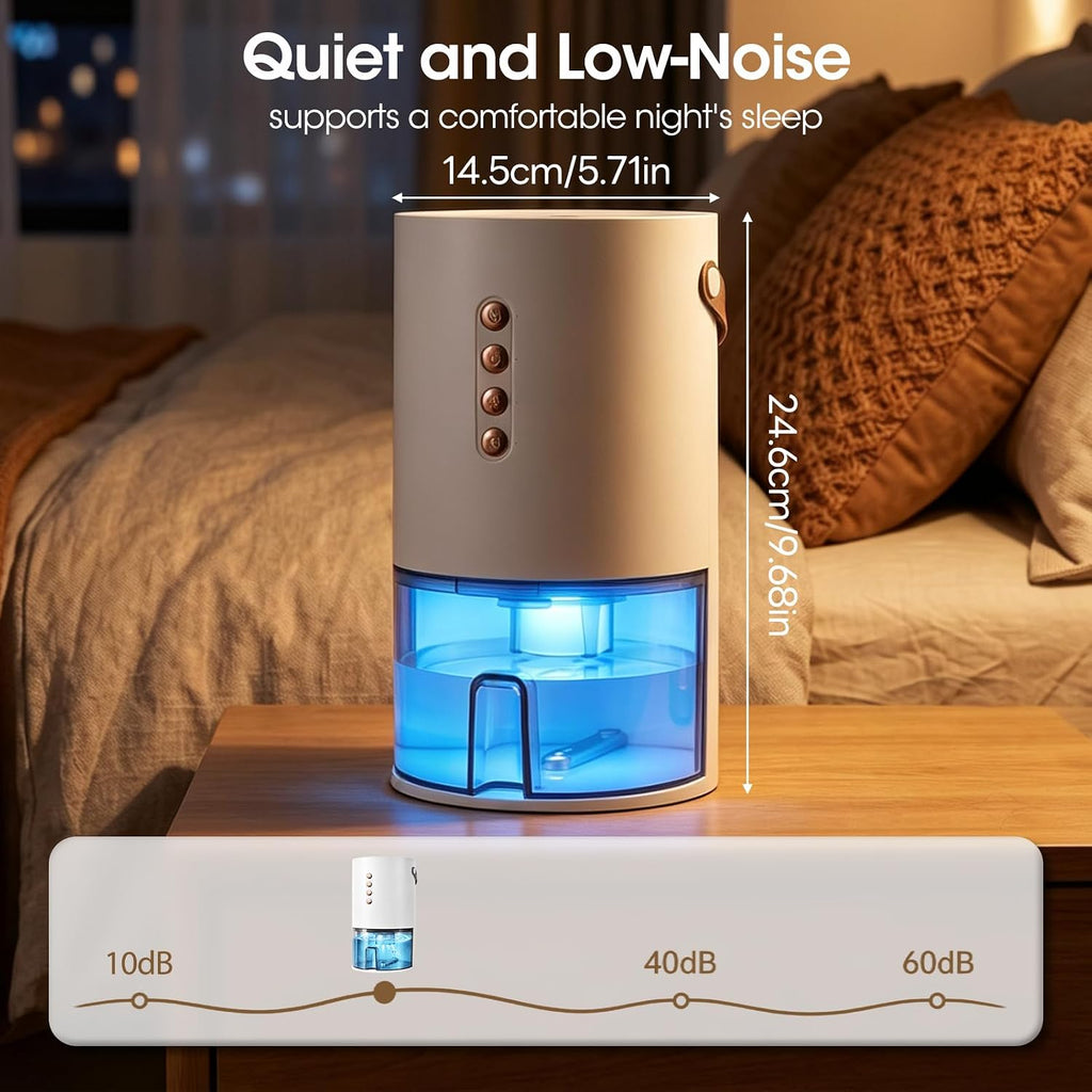 Small Dehumidifier,Ultra Quiet & Auto Shut Off Dehumidifier for Bedroom,1300ml Portable Mini Dehumidifiers for Damp, Mould,Moisture in Home,Wardrobe,Bathroom, Bedroom