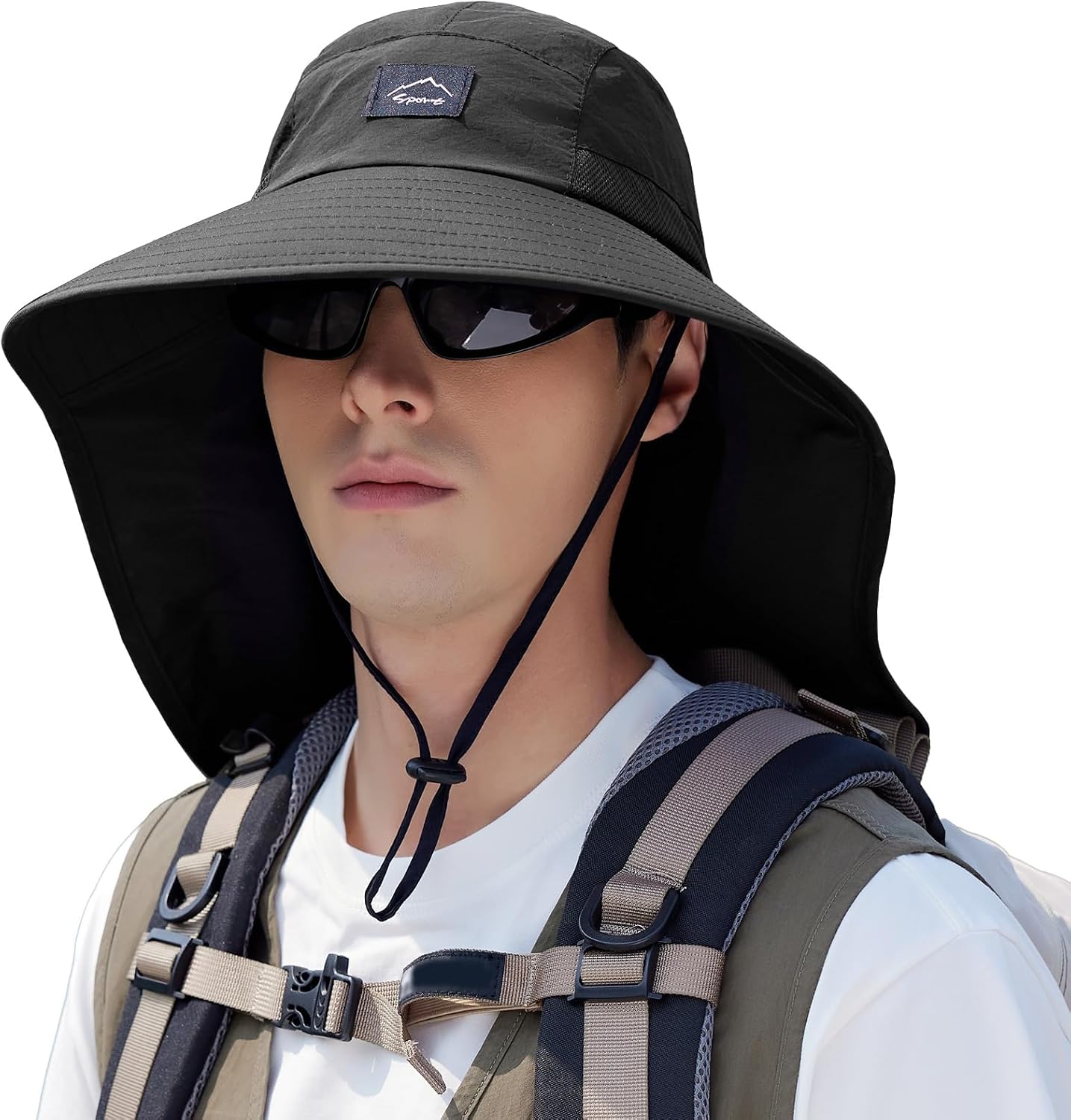 Rosoz Outdoor Sun Hat for Men Women, UPF 50+Fishing Hat with Neck Flap
