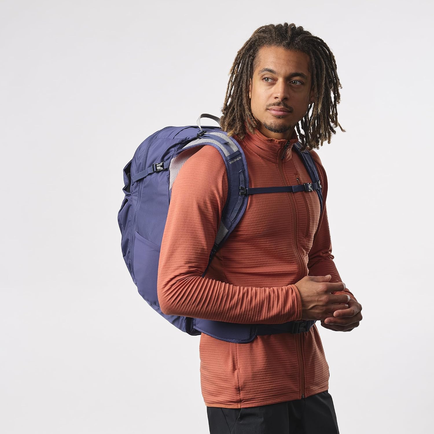 Salomon Unisex Trailblazer 30, Hiking & Trekking Backpack, 30-Liter - Mazarine Blue/Ghost Gray
