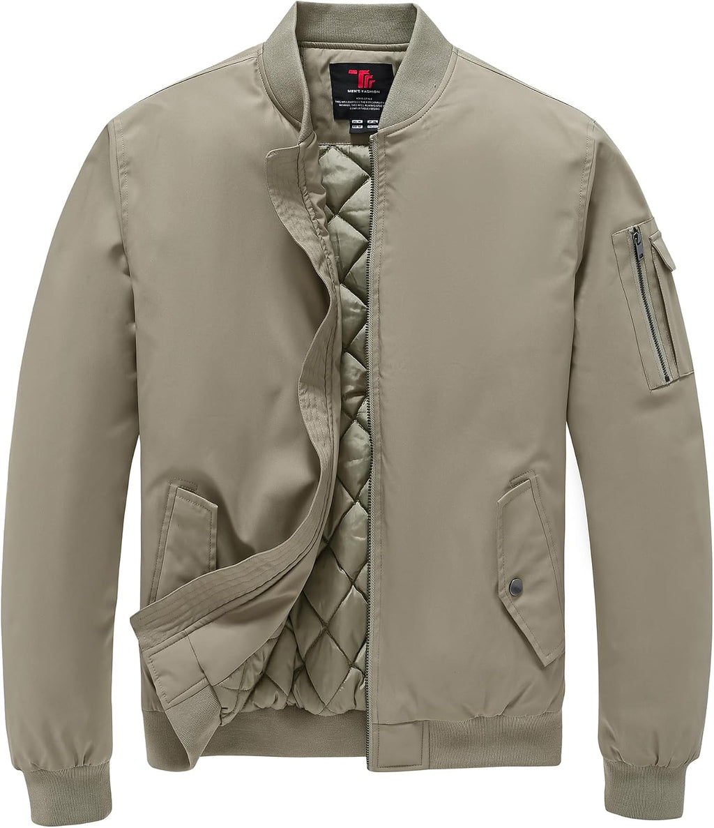 TBMPOY Men's Winter Bomber Jacket Fall Casual Windbreaker Softshell Jackets