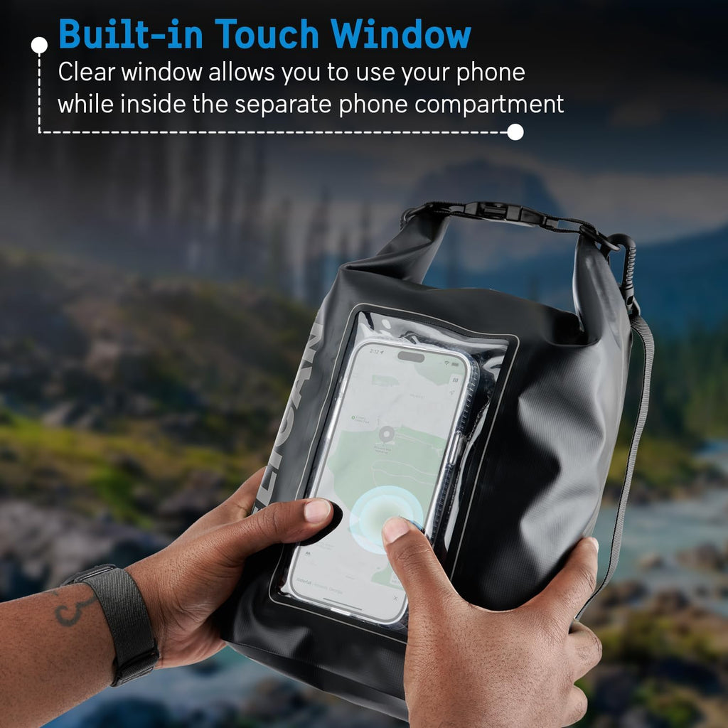 Pelican Marine IP68 Waterproof Dry Bag 5L with Phone Pouch/Case - Black