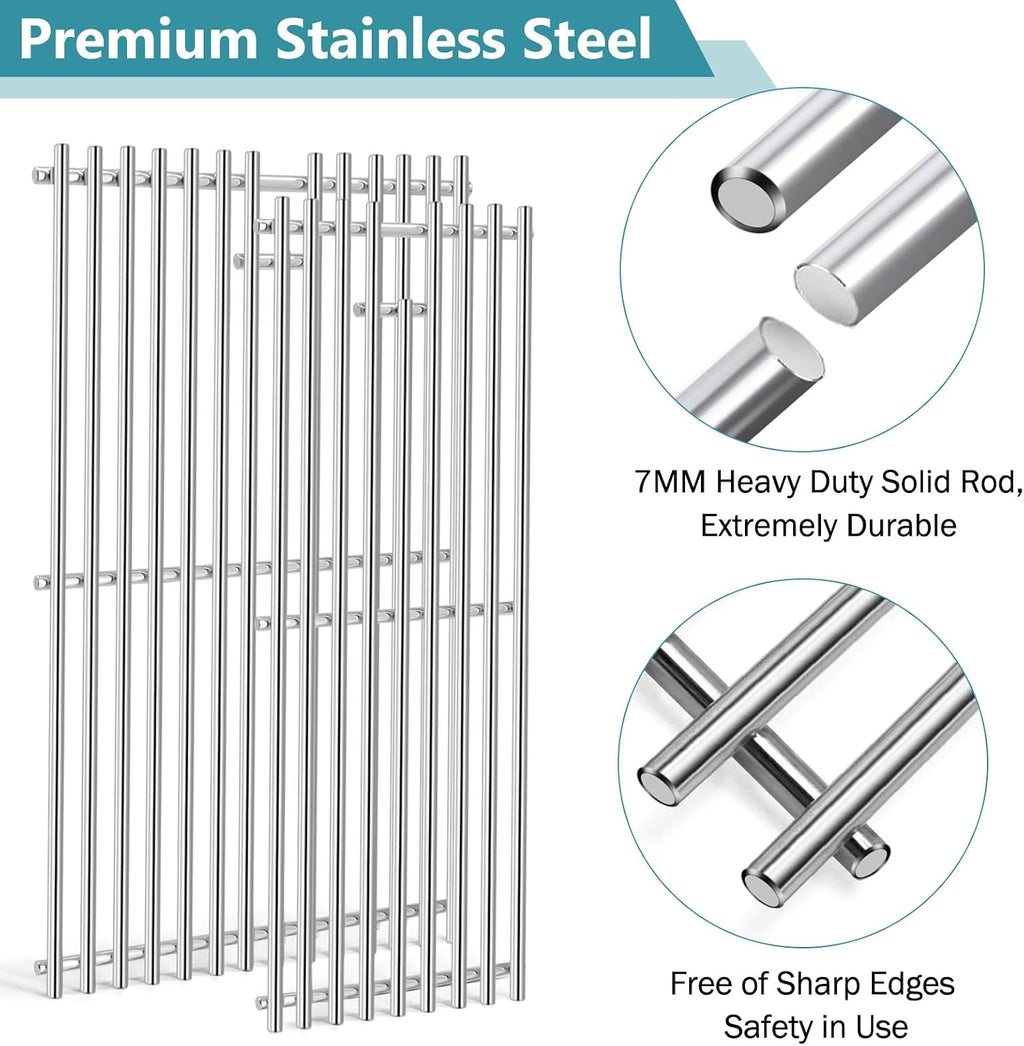 Criditpid Grill Grates Replacement for Charbroil Grill Parts 463630021 463655021 463655421 463660421 463660021 463655621, G426-0005-W1 G426-0004-W1 Cooking Grates for Charbroil Performance 2-Burner