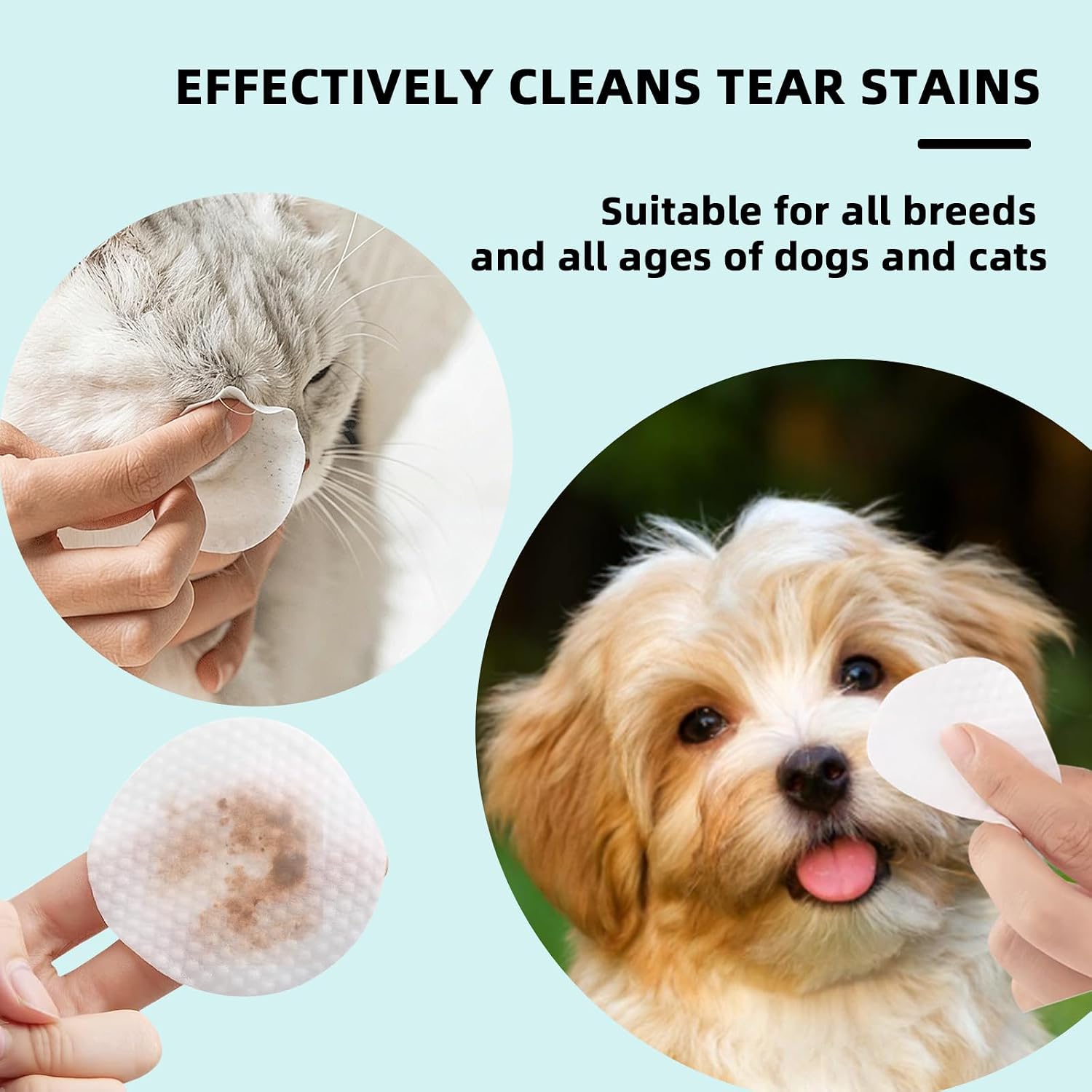 Dog Eye Wipes, Gentle, Tear Stain Remover, 100 Ct