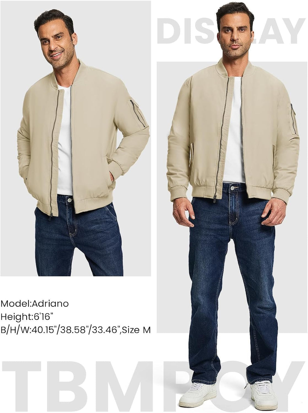 TBMPOY Men's Winter Bomber Jacket Fall Casual Windbreaker Softshell Jackets