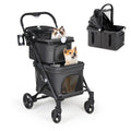 T1 Double Pet Stroller for Small Dogs & Cats (Black)