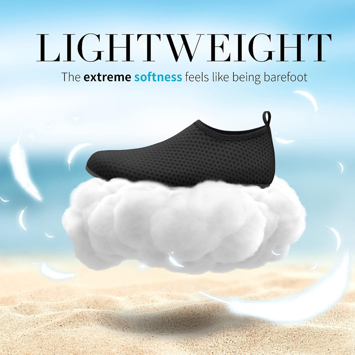 Homitem Water Shoes for Women Men Aqua Socks Swim Beach Pool River Slip-On Barefoot Quick-Dry Vacation Cruise Essentials Accessories for Yoga Kayak Sports