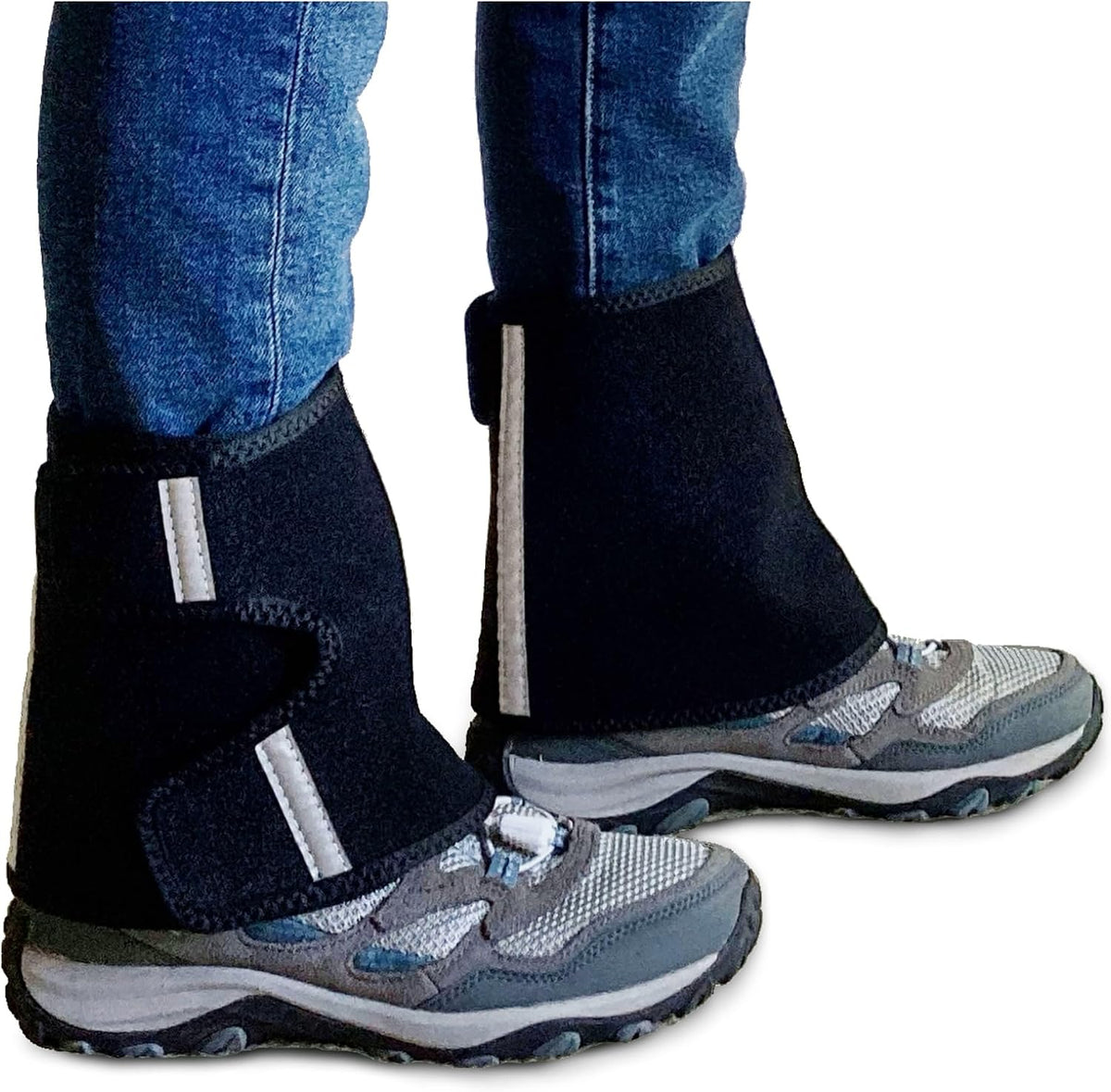 21C Neoprene Low Leg Gaiters for Hiking Trails, Yard Work - Keep Debris Out - Quick On/Off Design with Reflective Strips - Adjustable Hook-to-Fabric Fit - 1 Pair