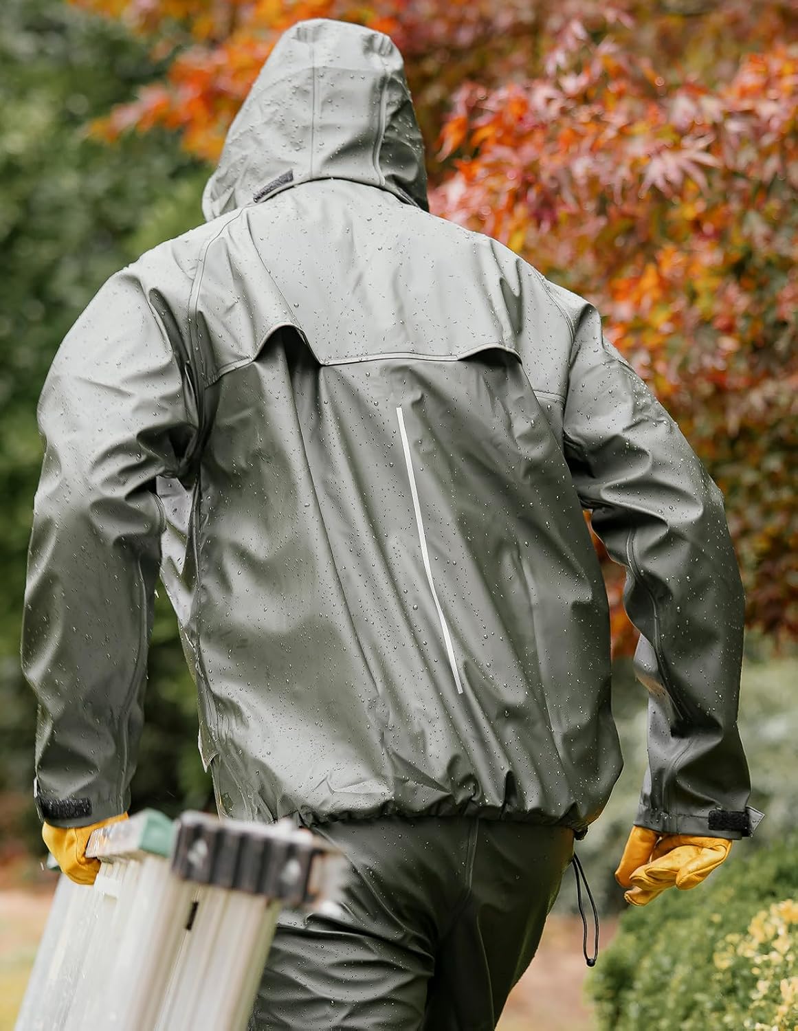 Town Field Waterproof Heavy Duty Jacket Mens Womens Rubber Rain Coat Fishing Hoodie Fou Weather Gear Pvc Raincoat