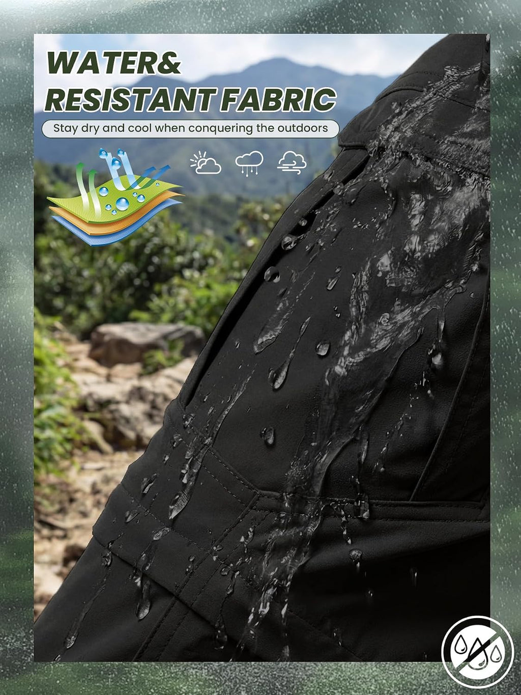 Men's Convertible Hiking Pants with 7 Pockets, Zip-Off Quick-Dry