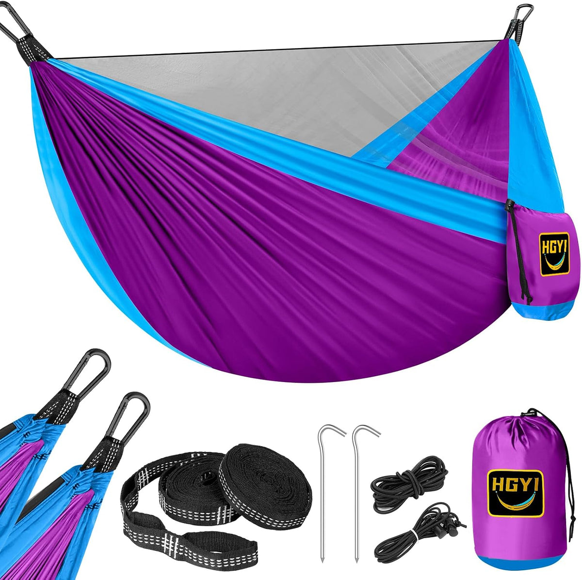 Camping Hammock Mosquito Net,Double & Single Portable Hammocks for Small Hammocks with 2 Tree Straps,Hammock Tent for Travel Camping,Camping Accessories for Indoor Outdoor Hiking Backpacking
