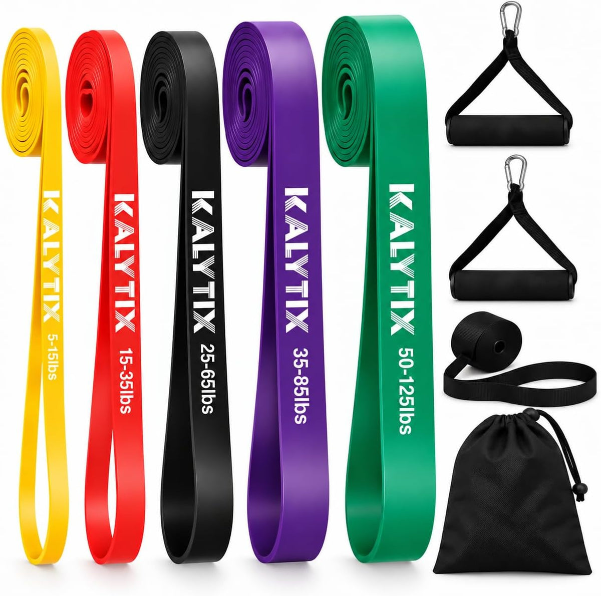 5 Resistance Bands Set for Home Gym, with Handles & Door Anchor