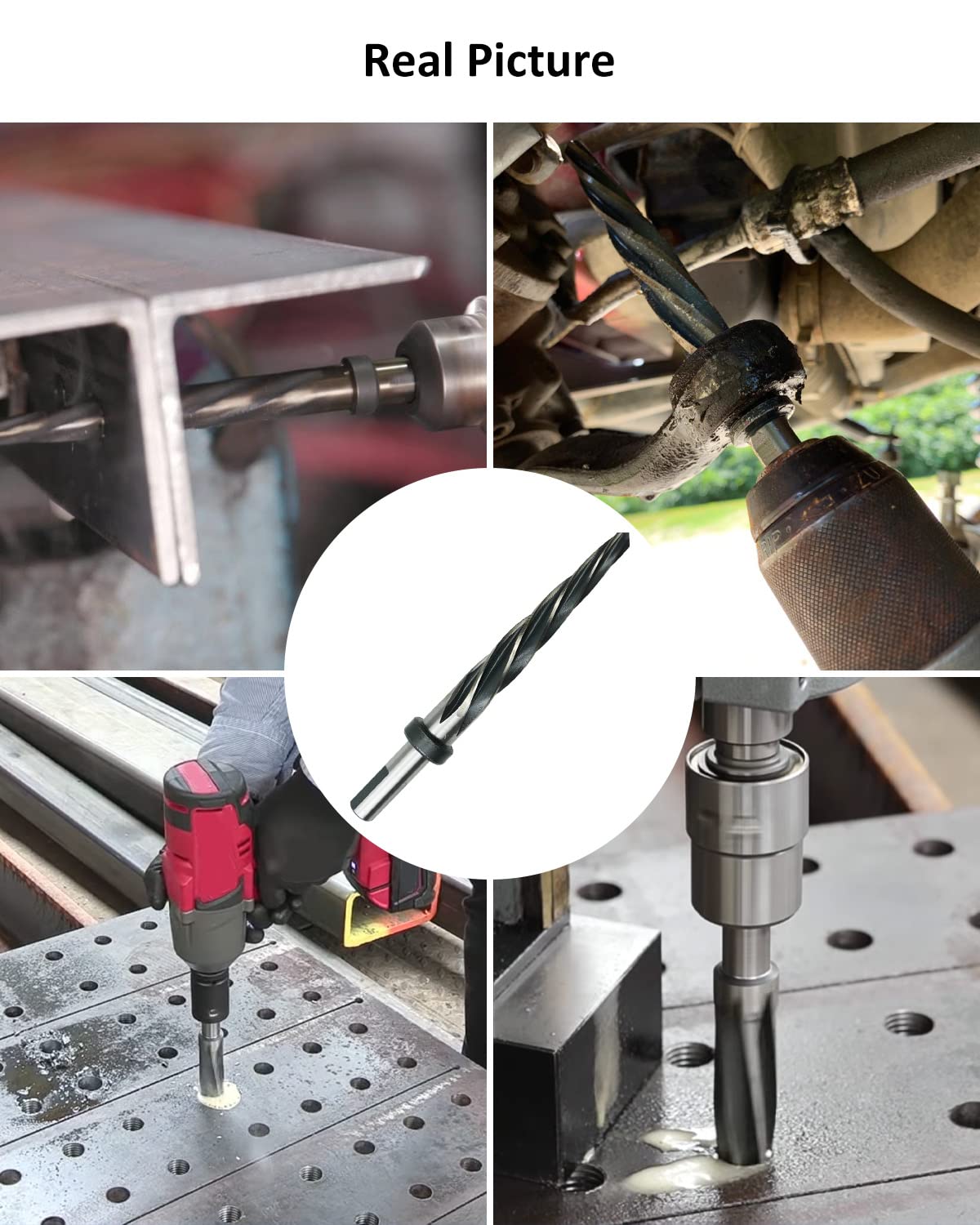 5/8" Drill Bridge/Construction Reamer Bit with 1/2" Shank HSS Taper Chucking Reamer Bit Tool for Steel Metal Wood Alloy Drilling Hole