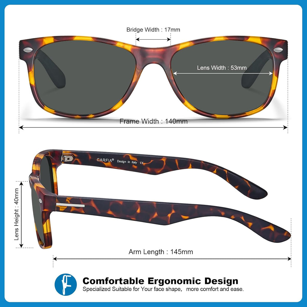 CARFIA Polarized Sunglasses Men Womens UV Protection,TR90 Lightweight Frame Sports Life Style Outdoor Running Sun Glasses