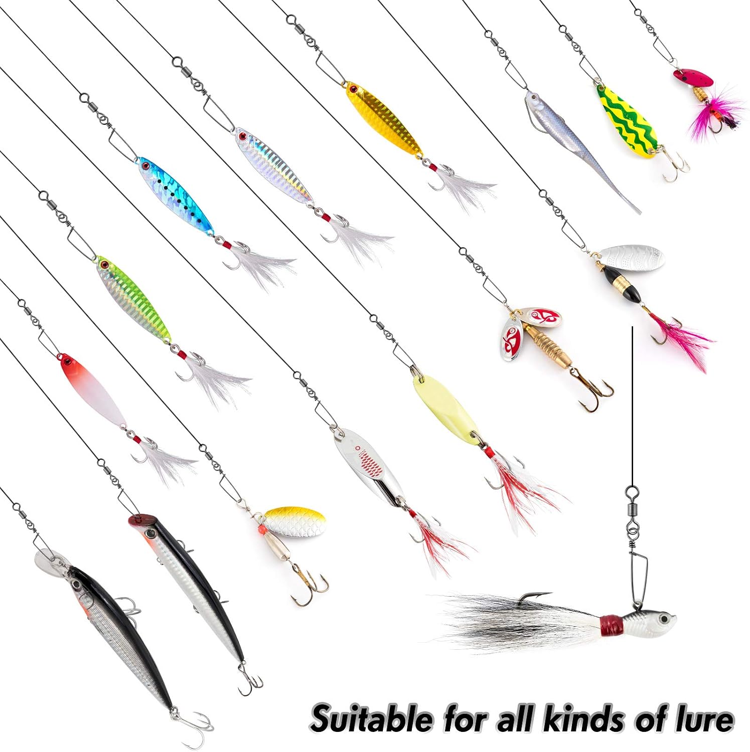 Dr.Fish 30 Pack Barrel Snap Swivels, Barrel Swivels Fishing Tackle Crane Rolling Coast Lock Snap Lure Leader Line Connector Fresh&Saltwater