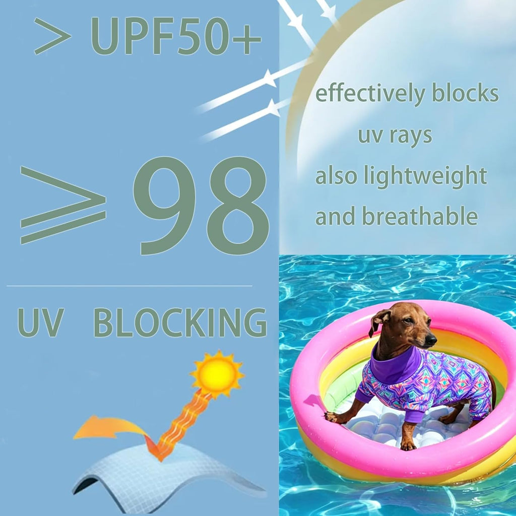 Dog Anxiety Relief Pajamas, Dog Sun Protection UV Shirt for Medium Small Large Dogs, Breathable UPF 50+ Pet Clothes for Outdoor, Travel, Beach Gear