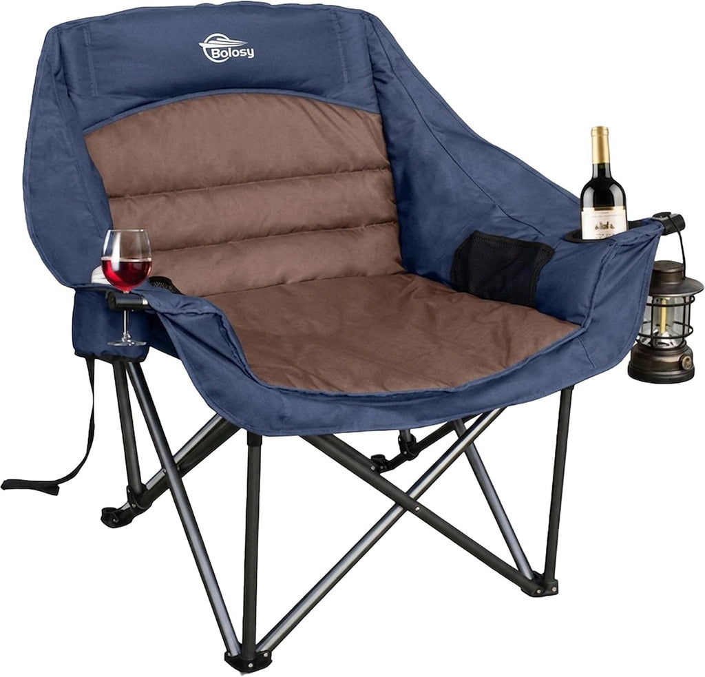 2 Pack Oversized Camping Chairs for Adults Heavy Duty Outdoor Camp Chair