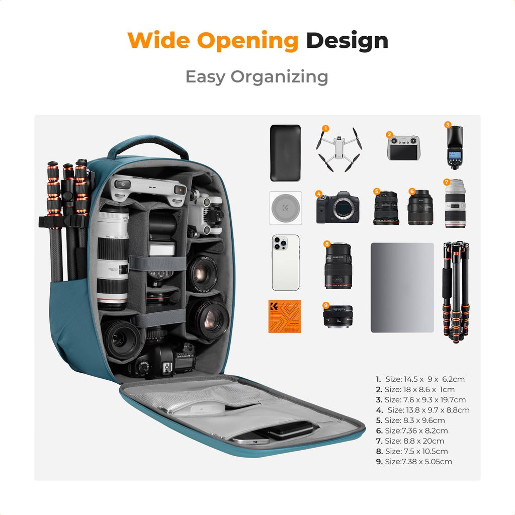 K&F CONCEPT Camera Backpack,Hardshell Photography DSLR Camera Bag