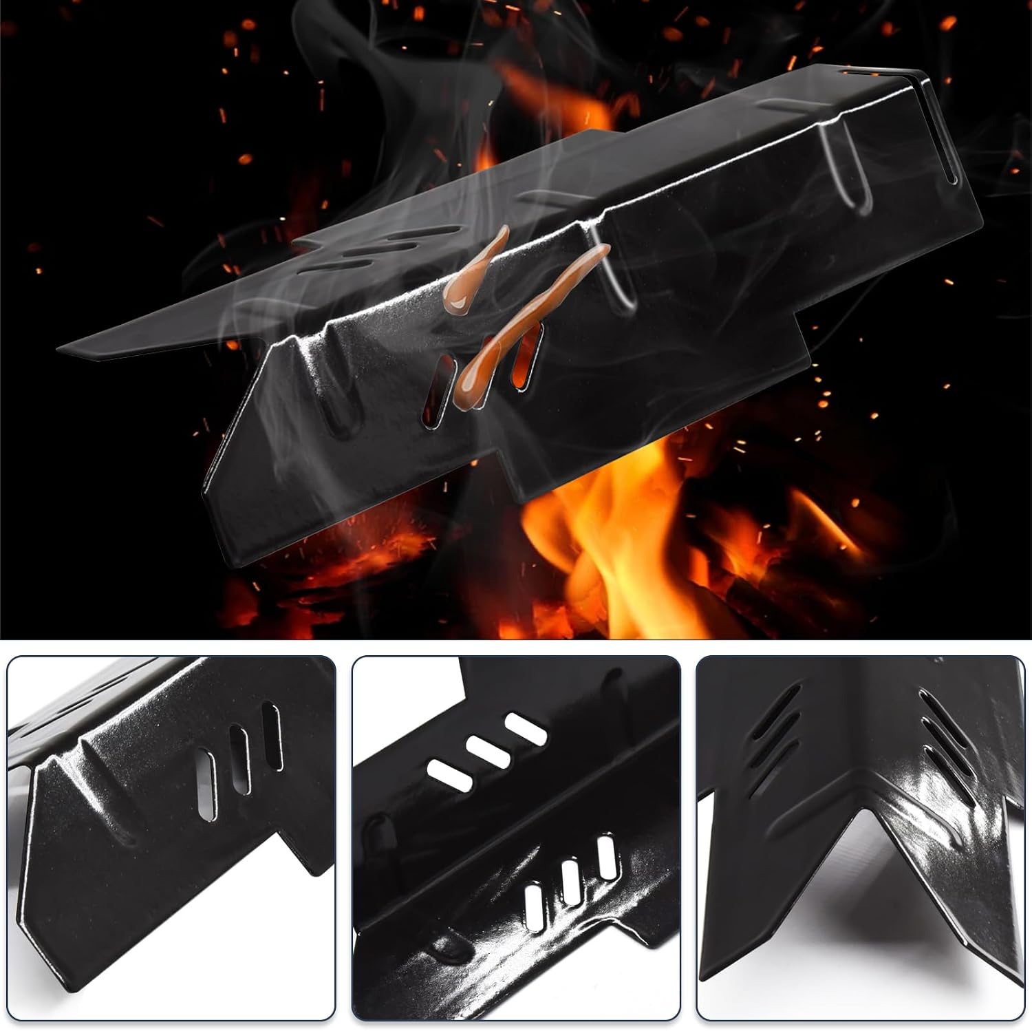 Criditpid Grill Replacement Parts for Dyna Glo DGF350CSP DGF350CSP-D 2 Burner Grill, Replacement for Dyna-Glo DGF350CSP Grates, Grill Heat Tents & Grill Grate Kit for Dyna Glo Heat Tent DGF350CSP.