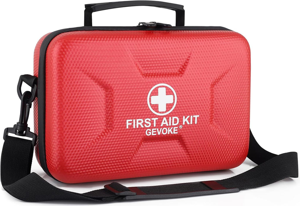 Gevoke 410 Piece Waterproof Hard Shell First Aid Kit, Black