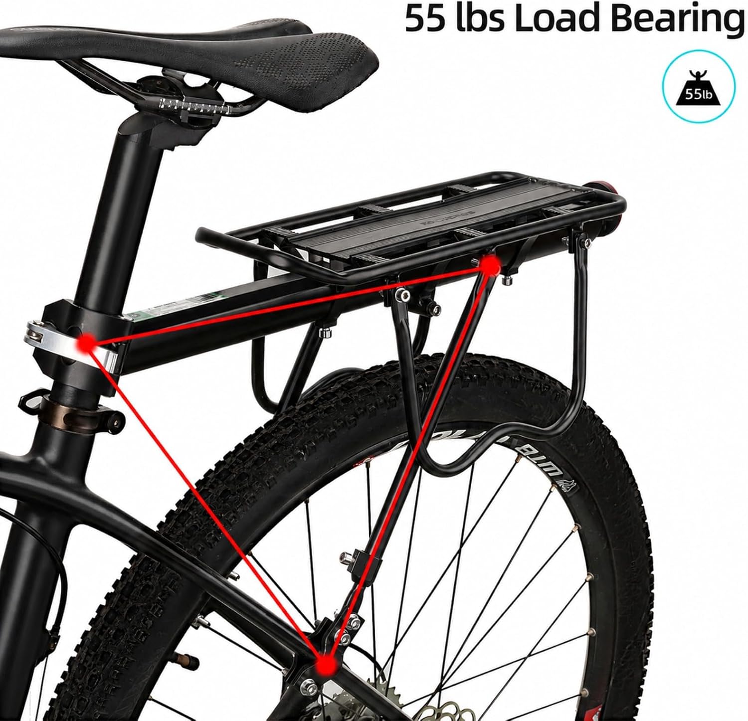 ROCKBROS Rear Bike Rack Quick Release Bike Cargo Rack for Luggage Commuting