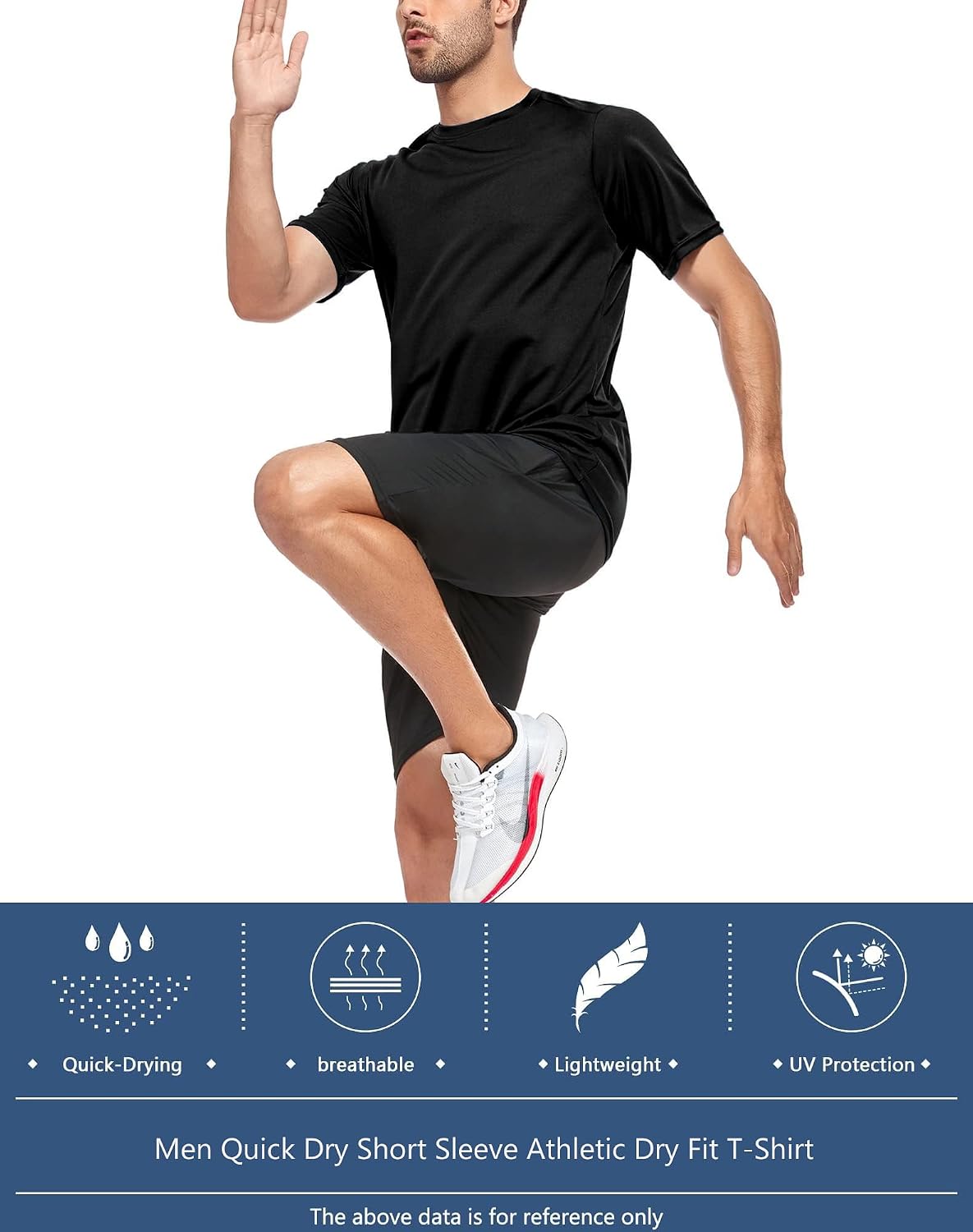 Kinglaman 1/4/5/6 Pack Men's Workout Gym Dry Fit Short Sleeve T Shirts
