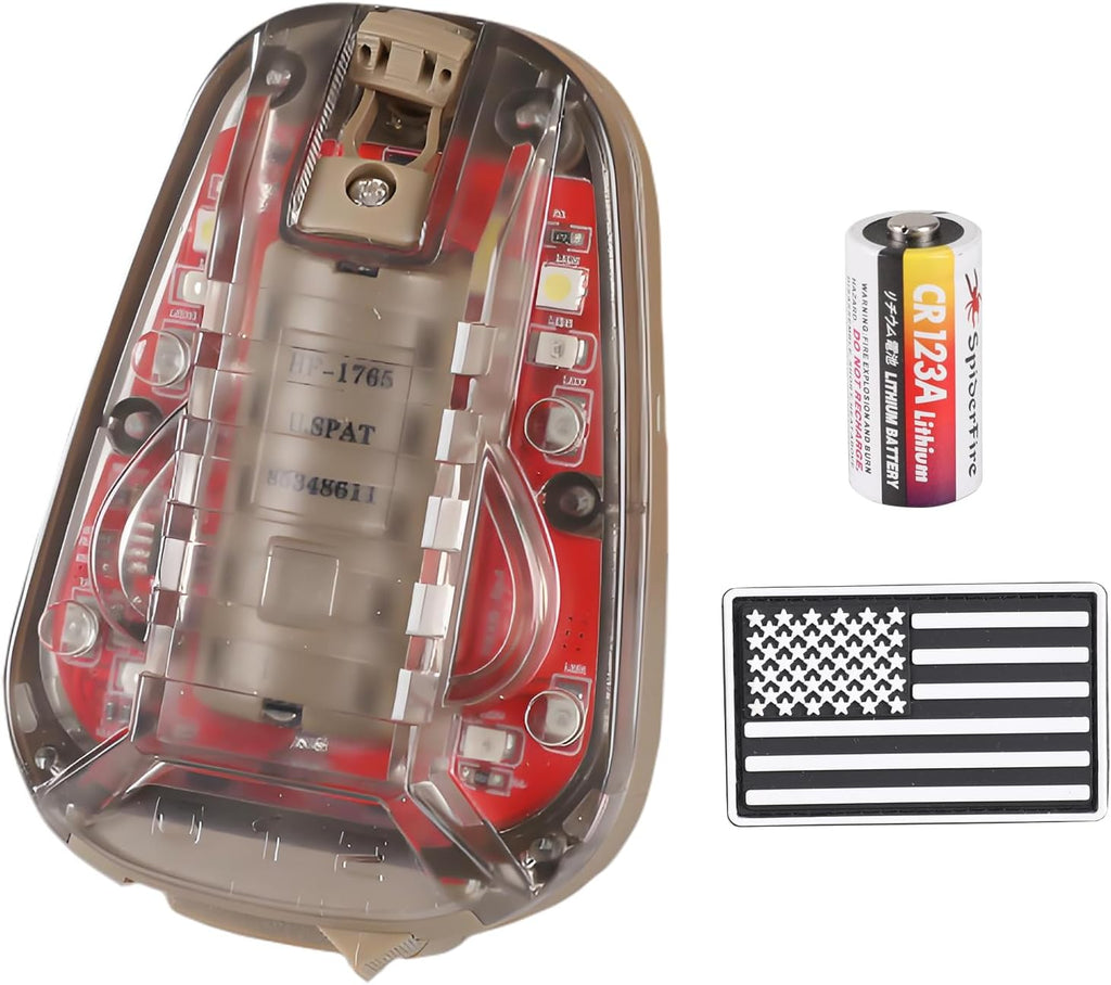 Tactical Helmet Light,4 Modes Visible LED IR Constant-on/Strobe,Waterproof Ladybird Lamp Survival Signal Light for Outdoor Sports Survival Signal Light,1*CR123A Battery Included.