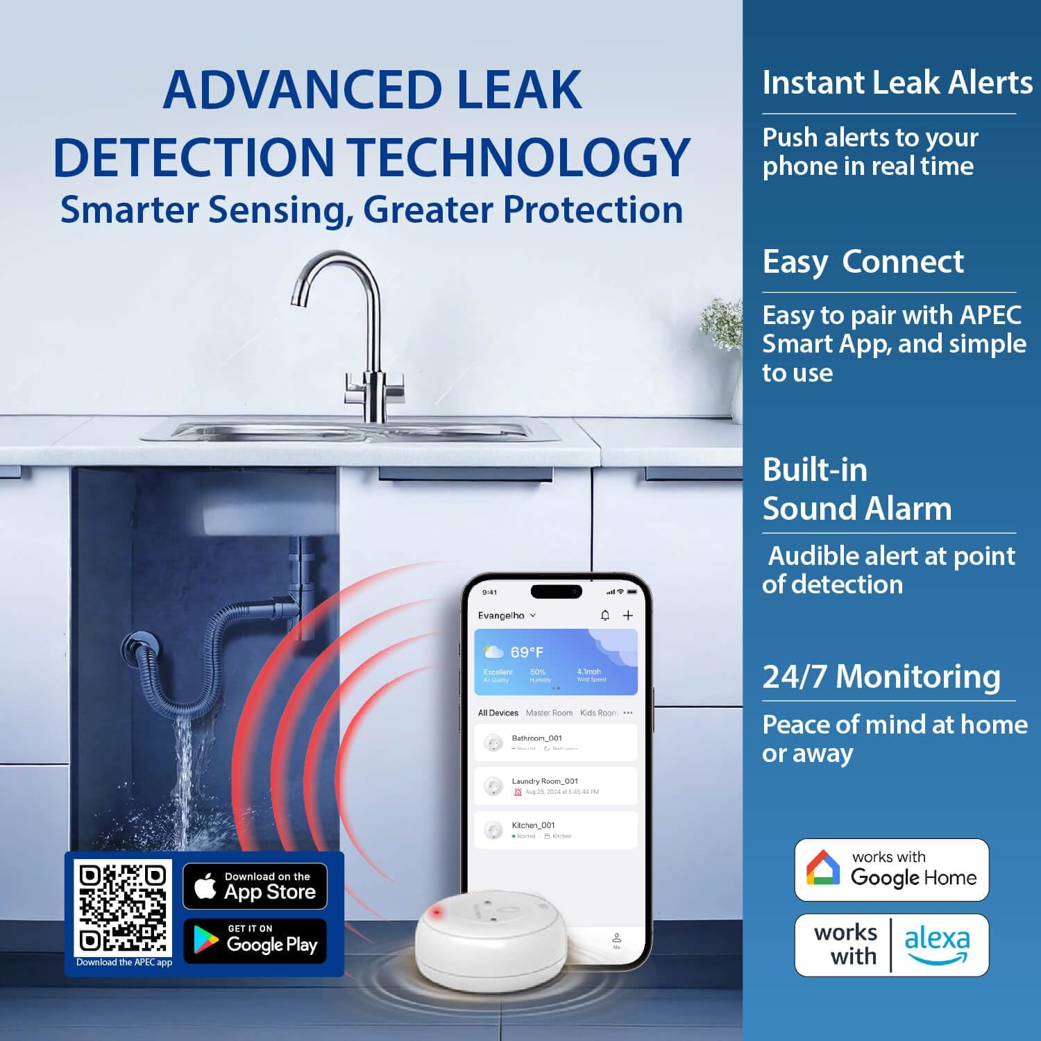 APEC Water ROES-PH75LD, 6-Stage Under Sink RO System, Alkaline, 75 GPD