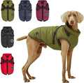 Warm Dog Winter Coat, Dog Cold Weather Jacket with Built-in Harness, Reflective & Adjustable Comfortable Pet Vest, Windproof Apparel for Small Medium Large Dogs (Green)