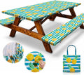 6ft Polyester Picnic Table Cover with Bench Covers Tablecloth Pineapple