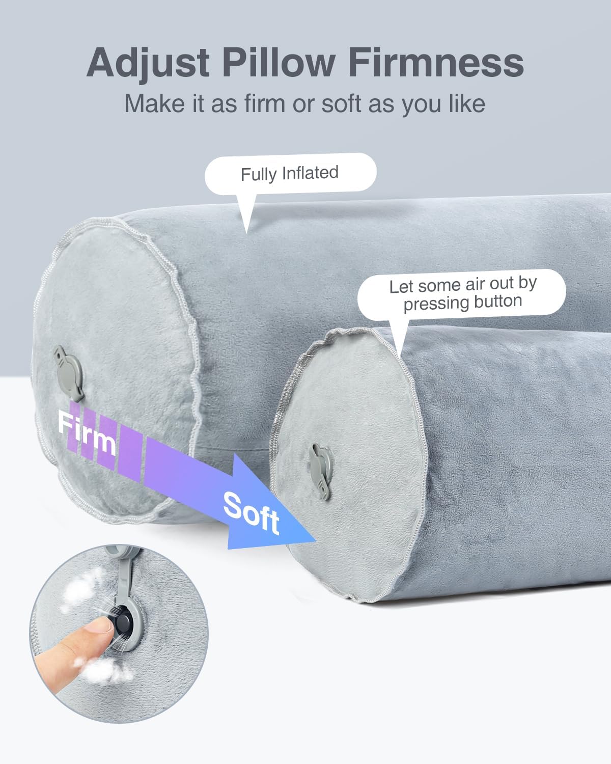 Luxtude Inflatable Body Pillow for Adults Kids, Travel Body Pillow
