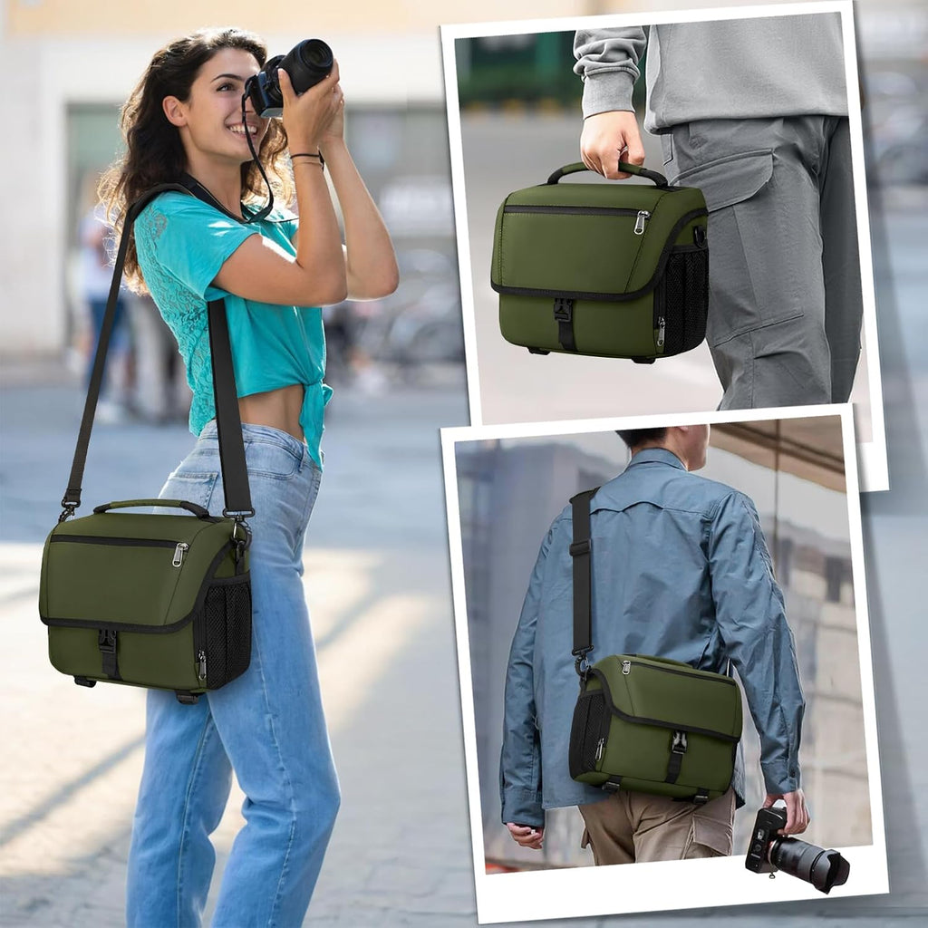 RAINSMORE Camera Bag, DSLR SLR Mirrorless Camera Case for Photographer
