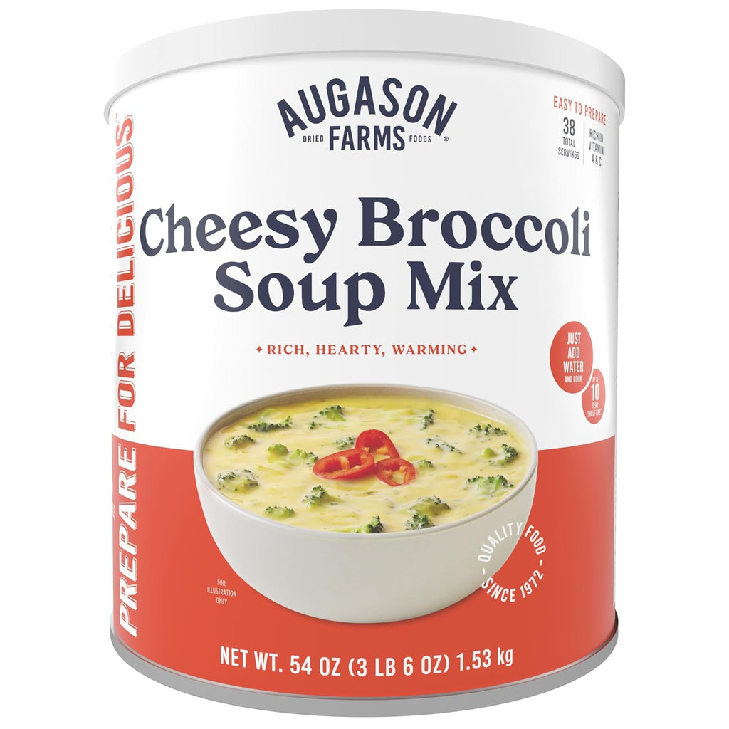 Augason Farms Cheesy Broccoli Soup Mix Emergency Food Supply, 38 Servings