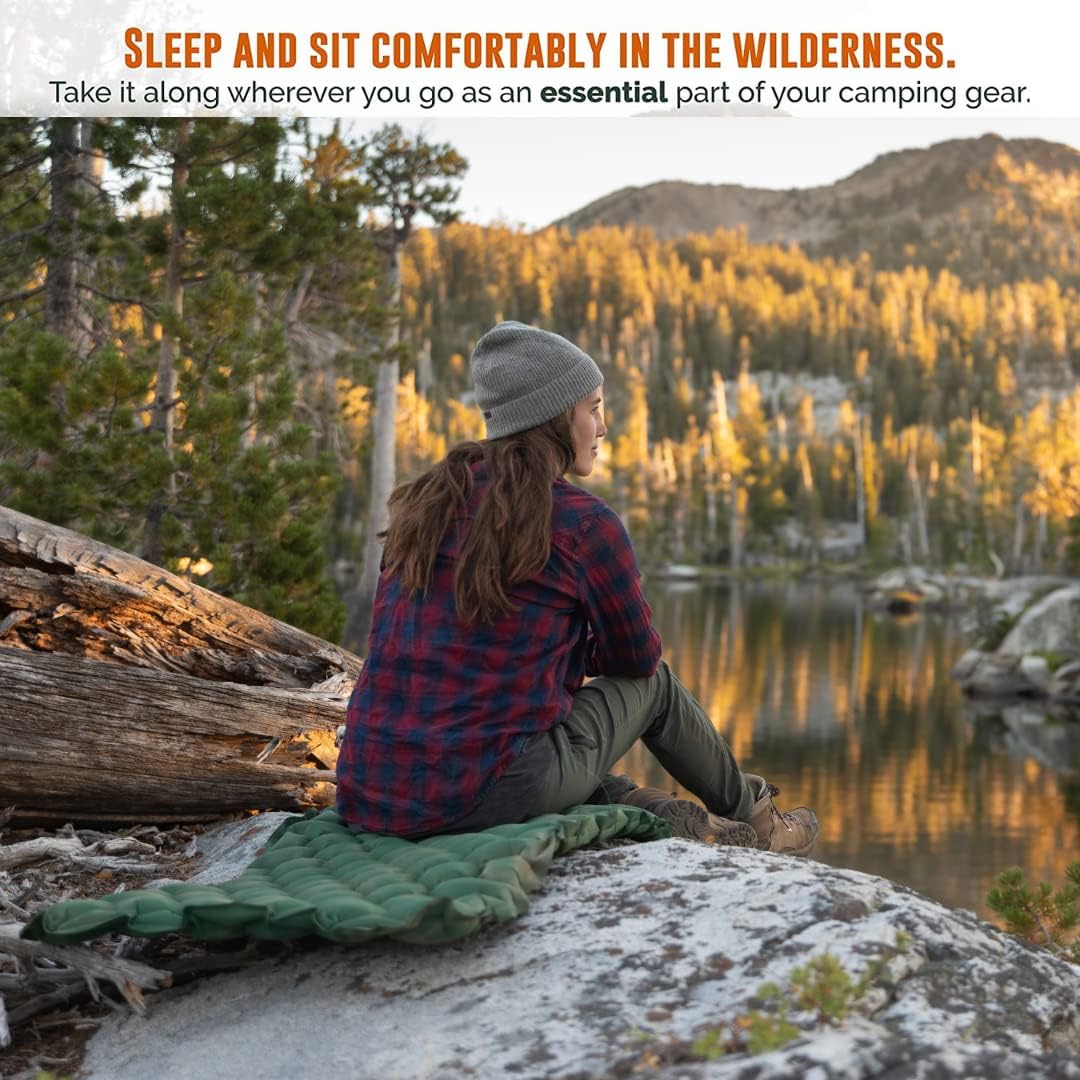 Ryno Tuff Camping Sleeping Pads and Camping Pillow Set - Ultralight Sleeping Pad for Camping, Backpacking Pad and Hiking Sleeping Pad- Ultralight and Packable Floor Sleeping Mat and Pillow Set