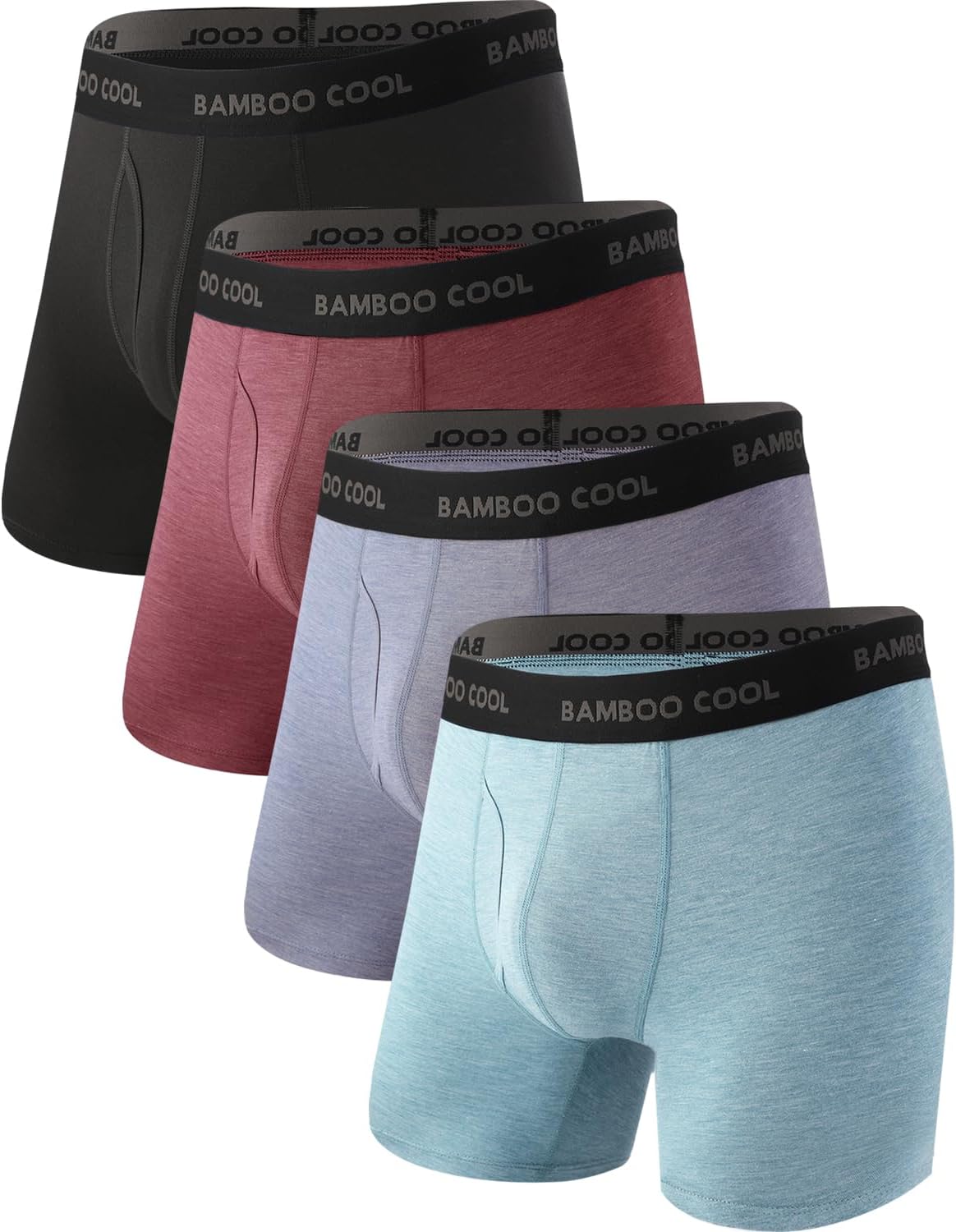 BAMBOO COOL Men's Boxer Briefs Ultra Breathable Underwear Multipack