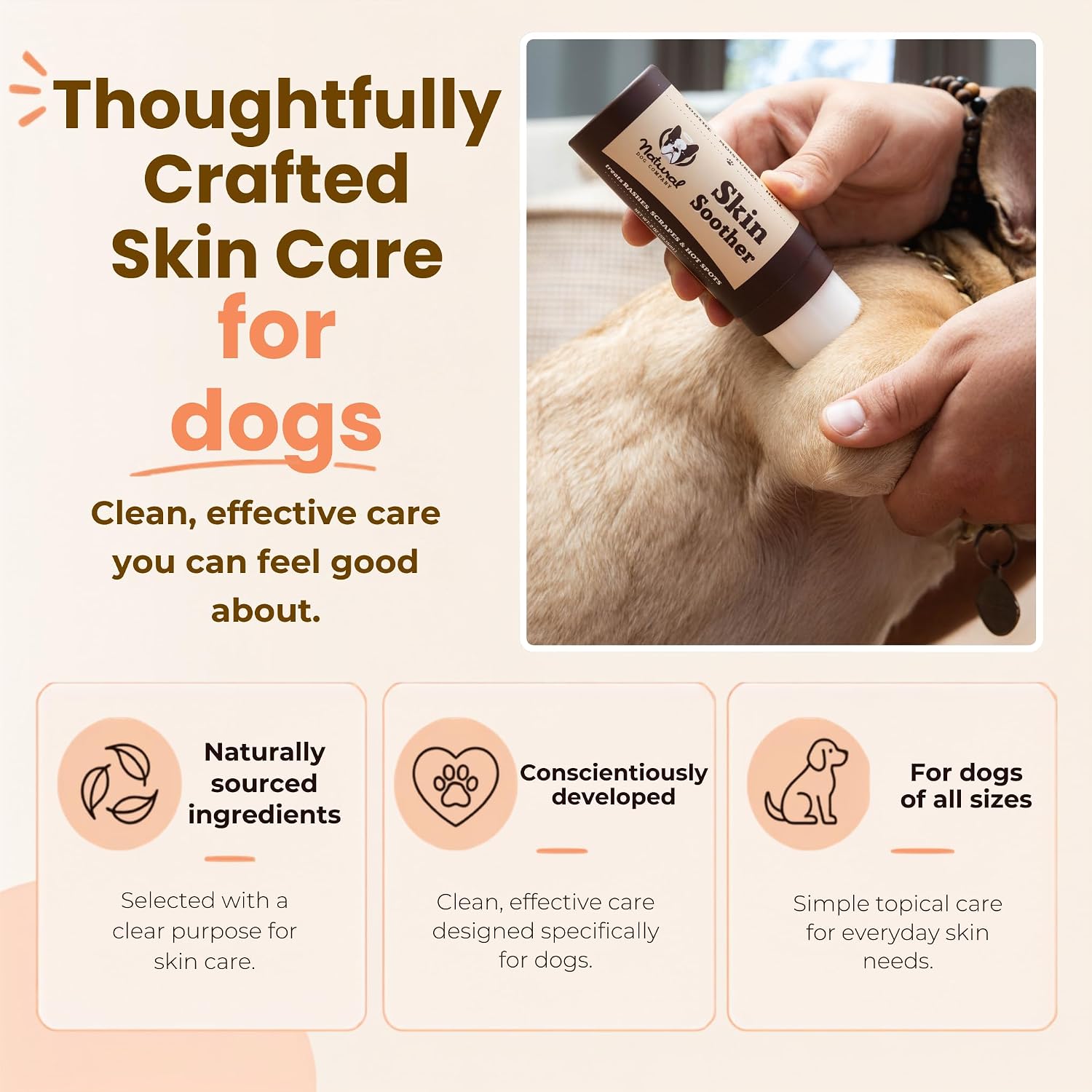 Natural Dog Company Skin Soother Dog Balm, 4 oz Tin, Allergy Season Skin Care for Dry, Itchy & Irritated Skin with Organic Coconut Oil & Vitamin E, for Dogs Prone to Hot Spots & Rough Patches
