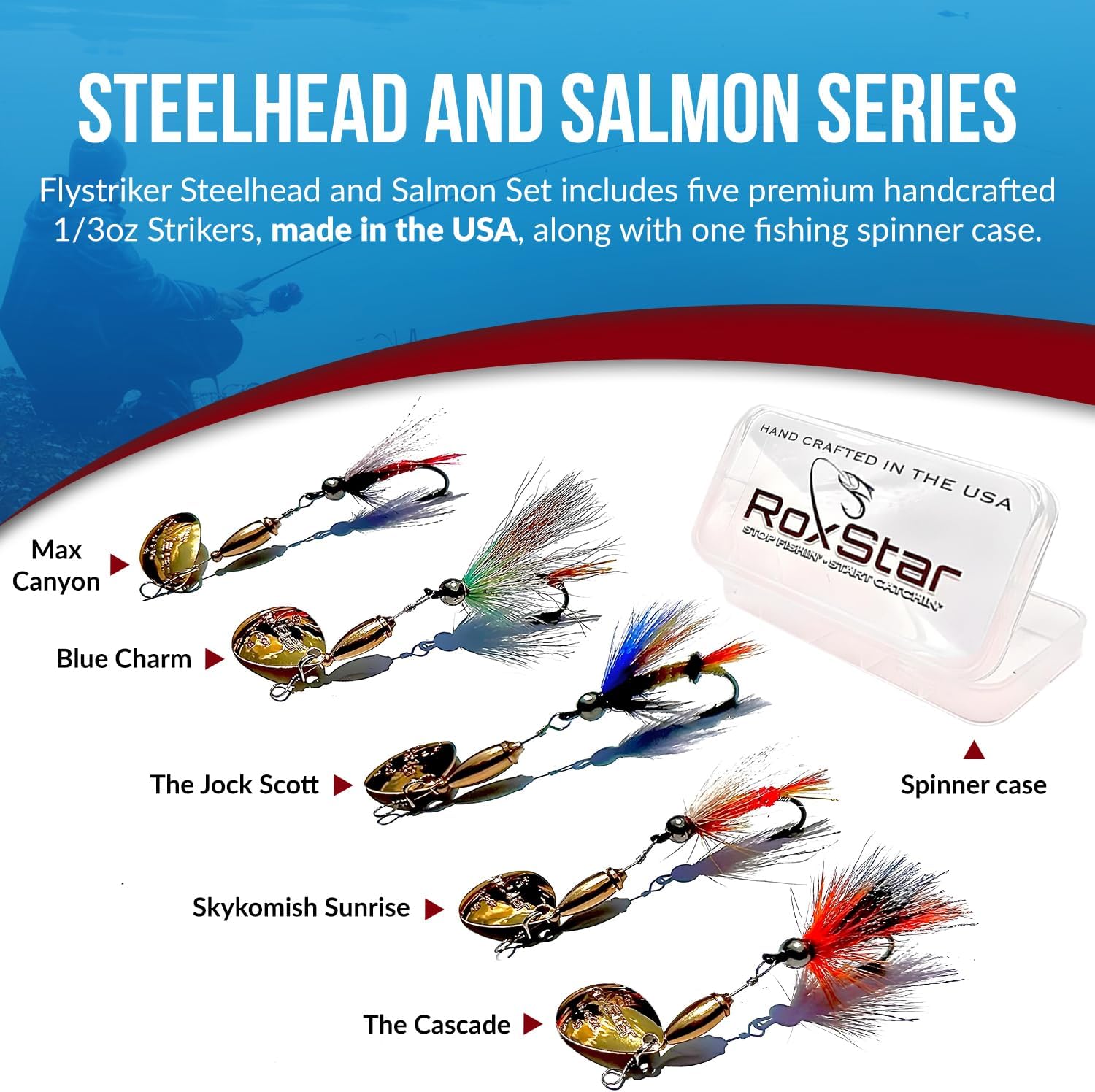Roxstar Fly Strikers | Proven Nationwide to Out-Fish Any Spinner | Hand-Crafted in The USA | Most Versatile Fishing Spinner Ever! Bass, Steelhead, Pike