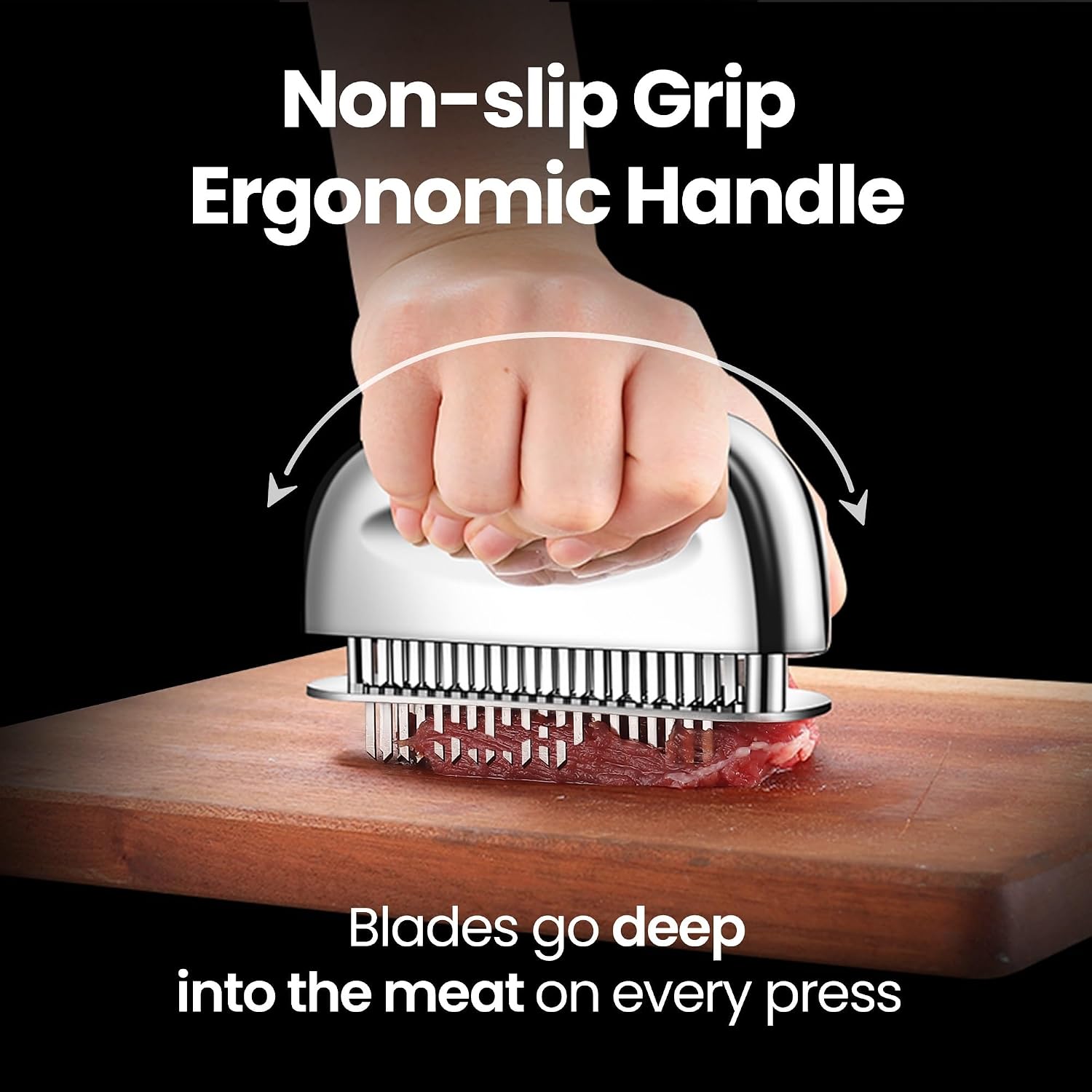 Gourmet Easy Meat Tenderizer Tool with 60 Stainless Steel Sharp Needles