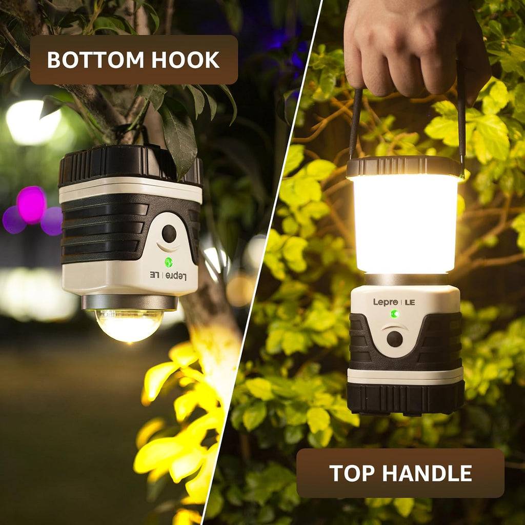 Lepro 1000LM LED Camping Lantern Rechargeable with 4 Light Modes, White