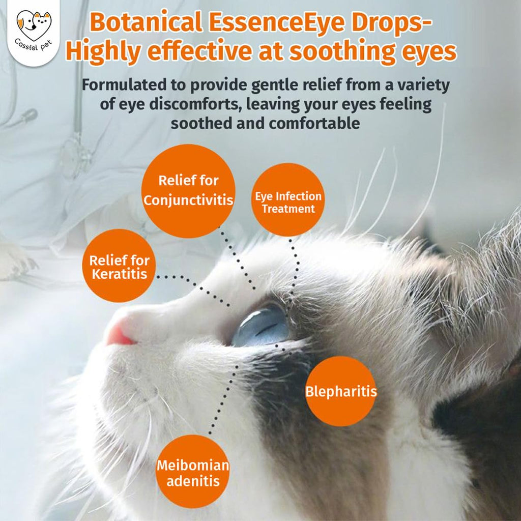 Eye Drops for Eye Infection Treatment, Soothe Infection Allergy, Relieve Dry Eyes & Red Eye，Eye Cleaner and Tear Stain Remover for Dogs and Cats | 10 ml 0.33 FL OZ (1 Bottle)