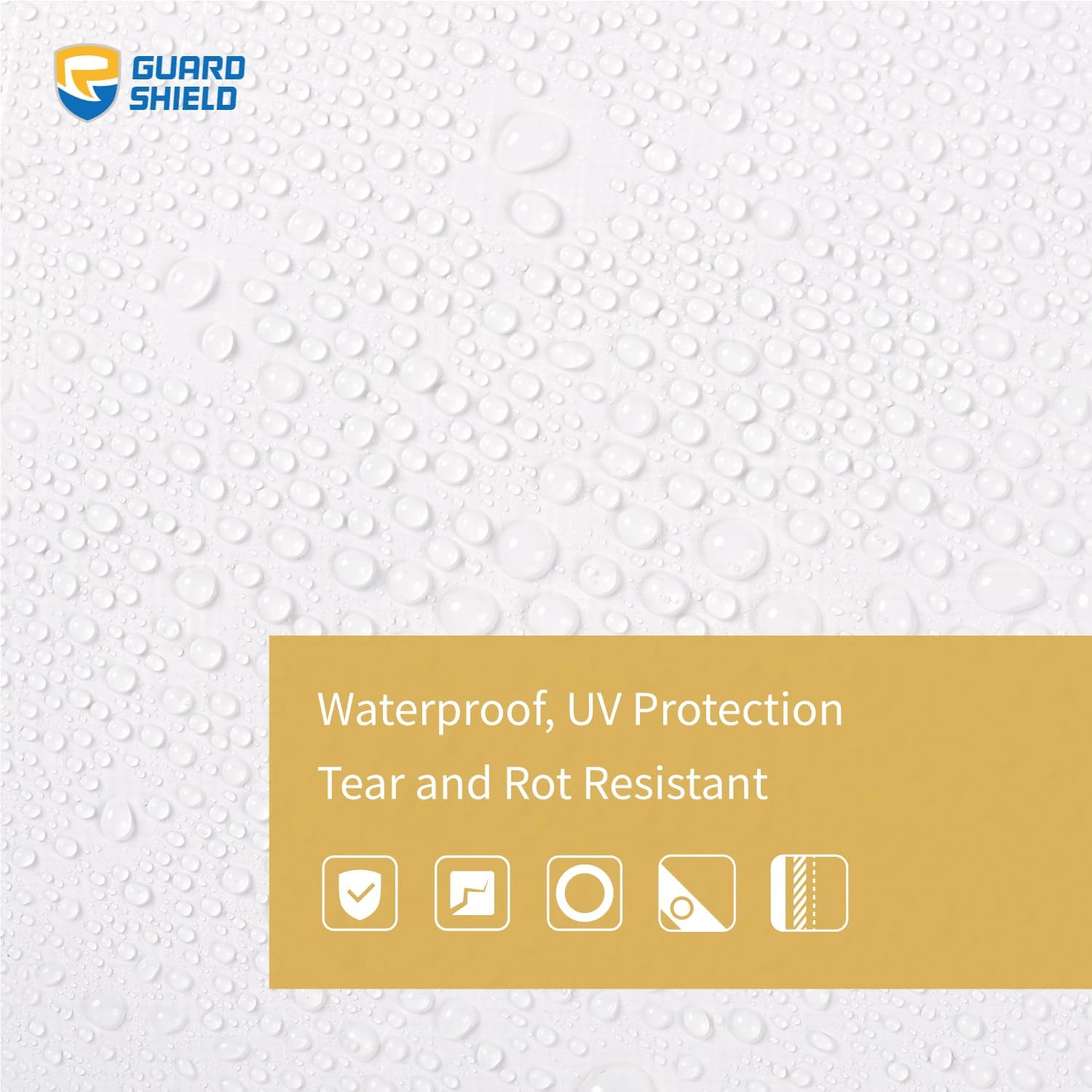 GUARD SHIELD White Tarp Heavy Duty Waterproof Plus+ 10x10 FT Large 12 mil