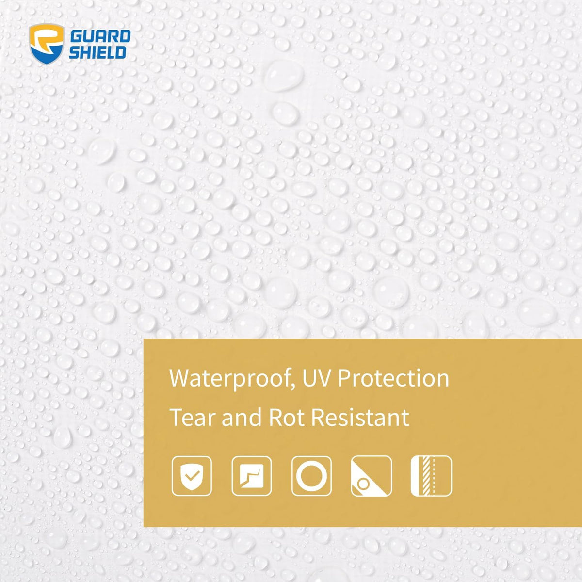 GUARD SHIELD White Tarp Heavy Duty Waterproof Plus+ 16x16 FT Large 12 mil